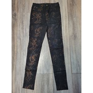 High-waisted Skinny Snakeskin Pants